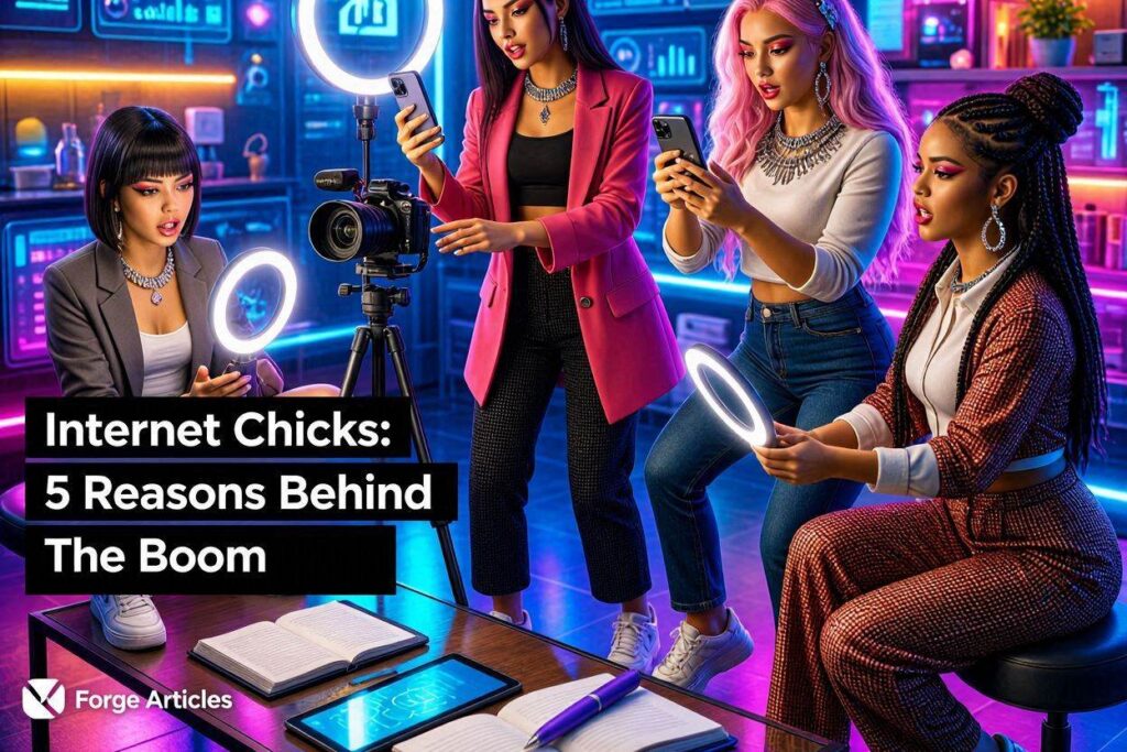 Internet Chicks: The Rise of Digital Creators and Their Impact on Online Culture Internet Chicks creating digital content across social media platforms while building personal brands and influencing online marketing.
